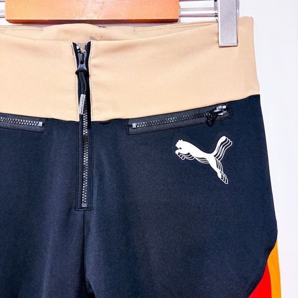 PUMA Orange red & black colorblock leggings | Active style | Medium * - Picture 10 of 11